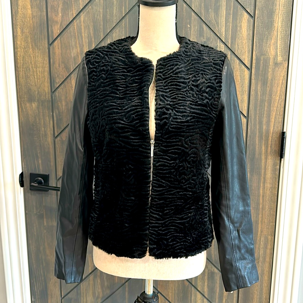 Zara Faux Leather/Fur Jacket Size S